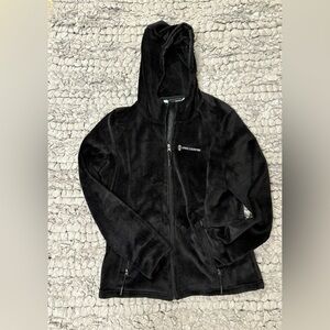 Like new Free Country faux fur full zippered and hooded fleece jacket